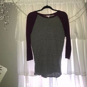 Lularoe maroon baseball tee